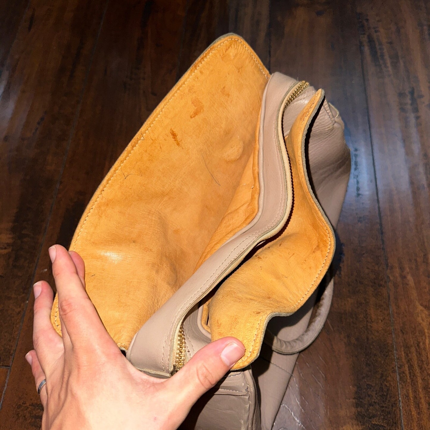 VTG 1950s Basic Hand Bag Purse Leather USA Talon Zip 50s 40s Rockabilly Cowboy