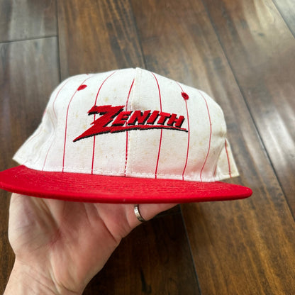 Zenith Very Rare Pinstripe VTG Hat Cap Snapback Advertising Radio Horizon 70s