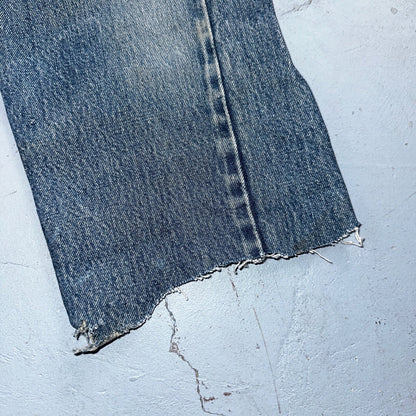 Levis 501 Vintage 80s Redline Selvedge USA XX Jeans Light Wash Capri Act 30x25