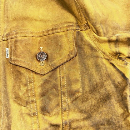 Filson x Levis Tin Cloth Trucker Jacket Men’s Small Tan Made In USA VTG Oil