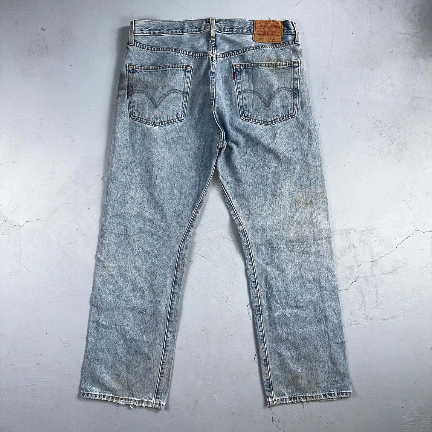 Levis 501 Vintage Y2K XX Straight Leg Jeans 90s Blue Light Wash 36x30 Act 35x29