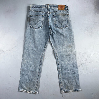 Levis 501 Vintage Y2K XX Straight Leg Jeans 90s Blue Light Wash 36x30 Act 35x29