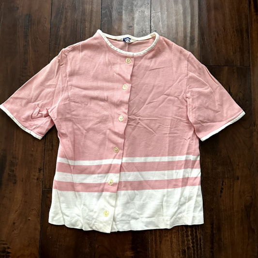 Vintage Bobbie Brooks Women's Pink Crewneck T-Shirt Size Small Rockabilly 80s