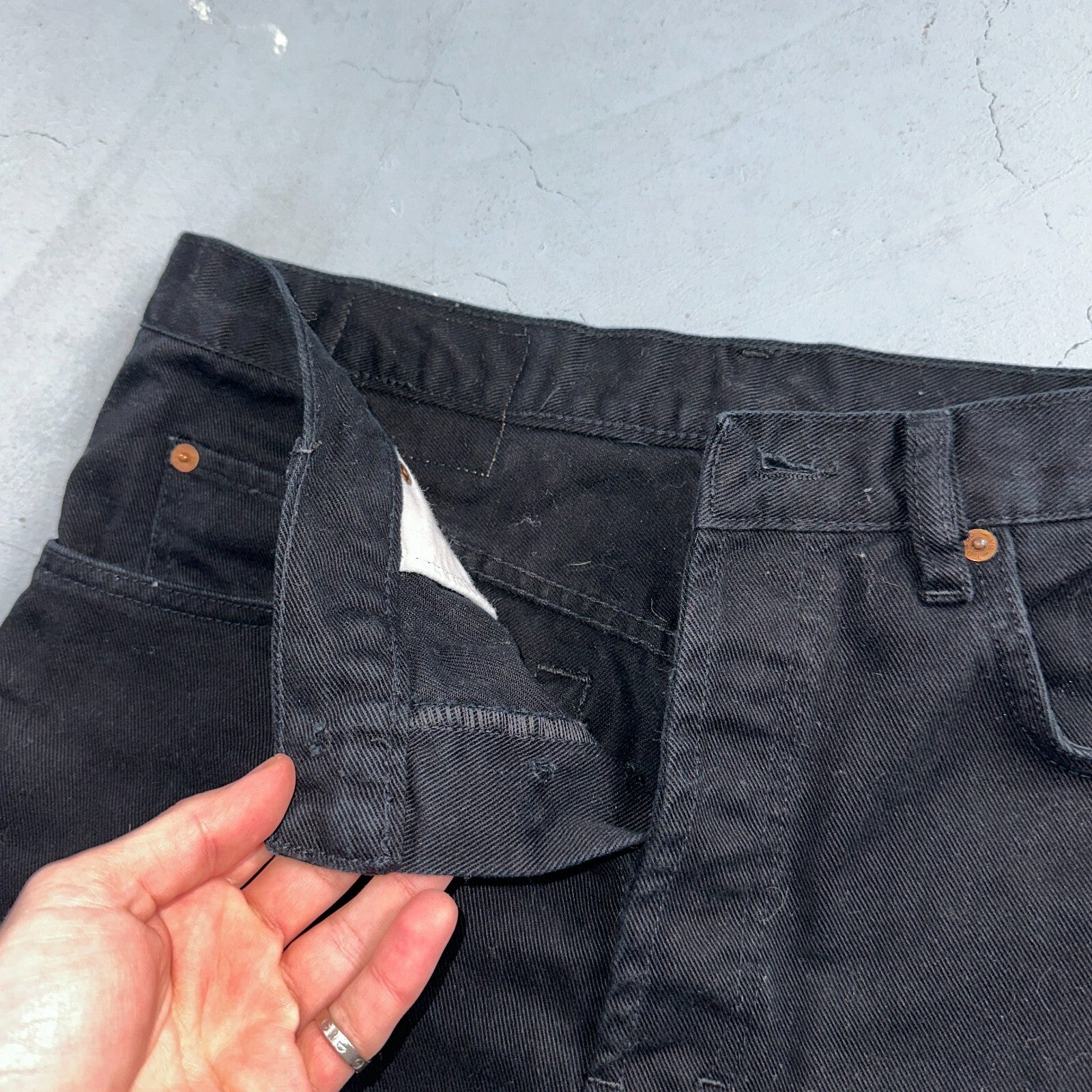 Levis 501 Vintage 90s USA XX Straight Leg Jeans Missing Buttons 31x32 Black