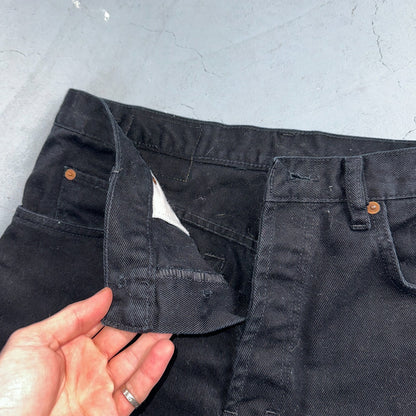 Levis 501 Vintage 90s USA XX Straight Leg Jeans Missing Buttons 31x32 Black