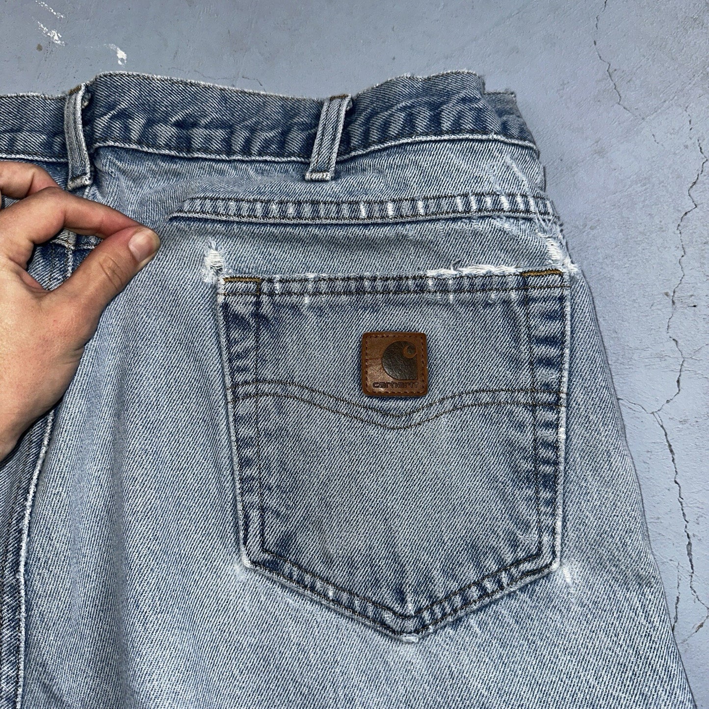 Carhartt B17 DST Relaxed Fit Denim Blue Jeans Mens 40x32 Workwear Denim