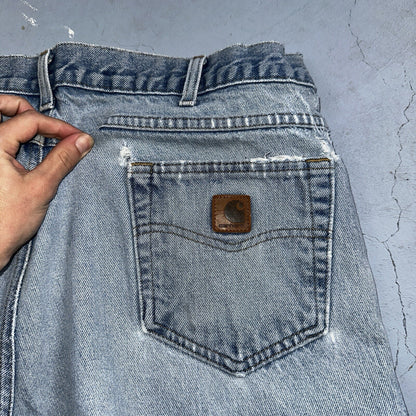 Carhartt B17 DST Relaxed Fit Denim Blue Jeans Mens 40x32 Workwear Denim