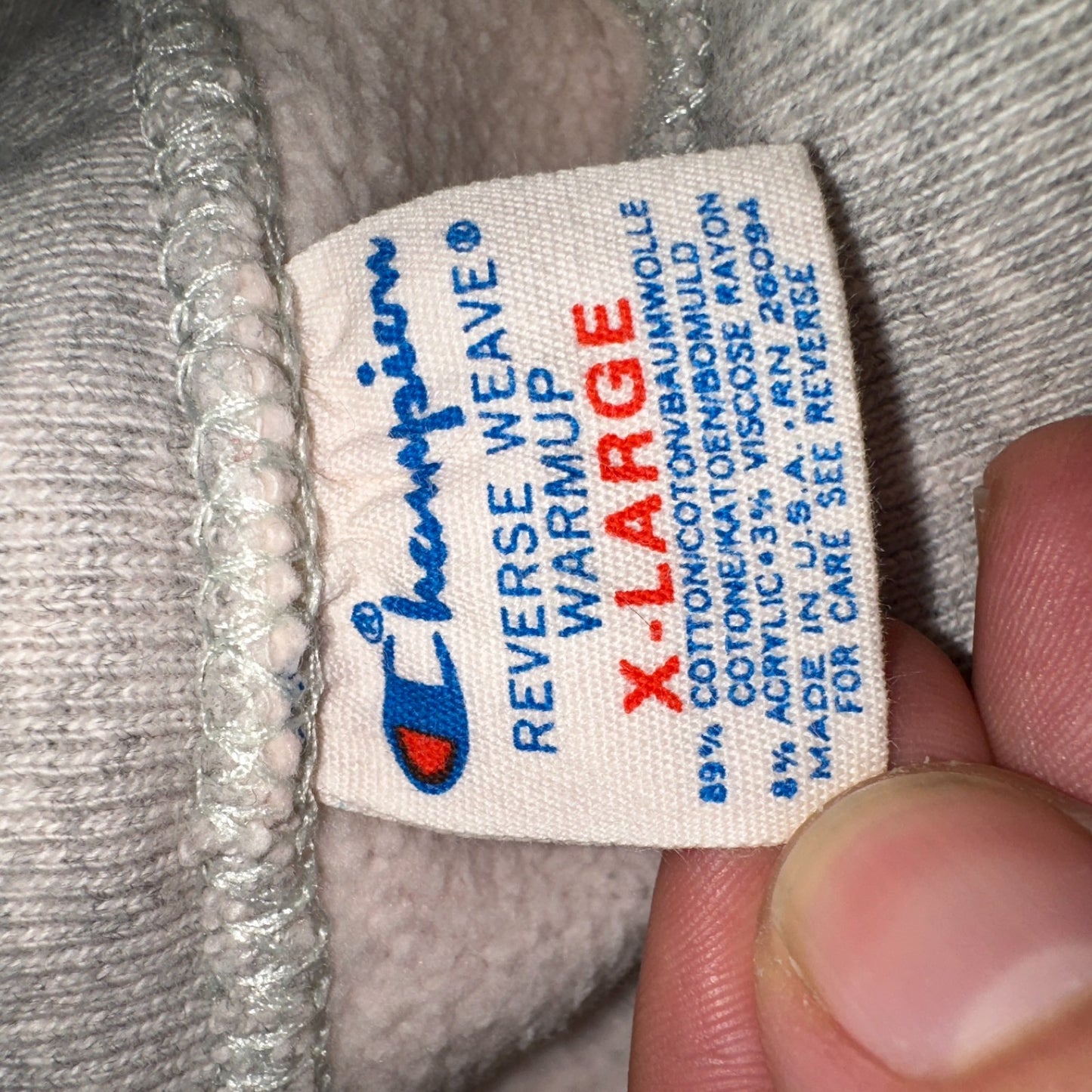 VTG 80s Champion Reverse Weave Crewneck Sweatshirt Gray USA XL Lion Sun Motif