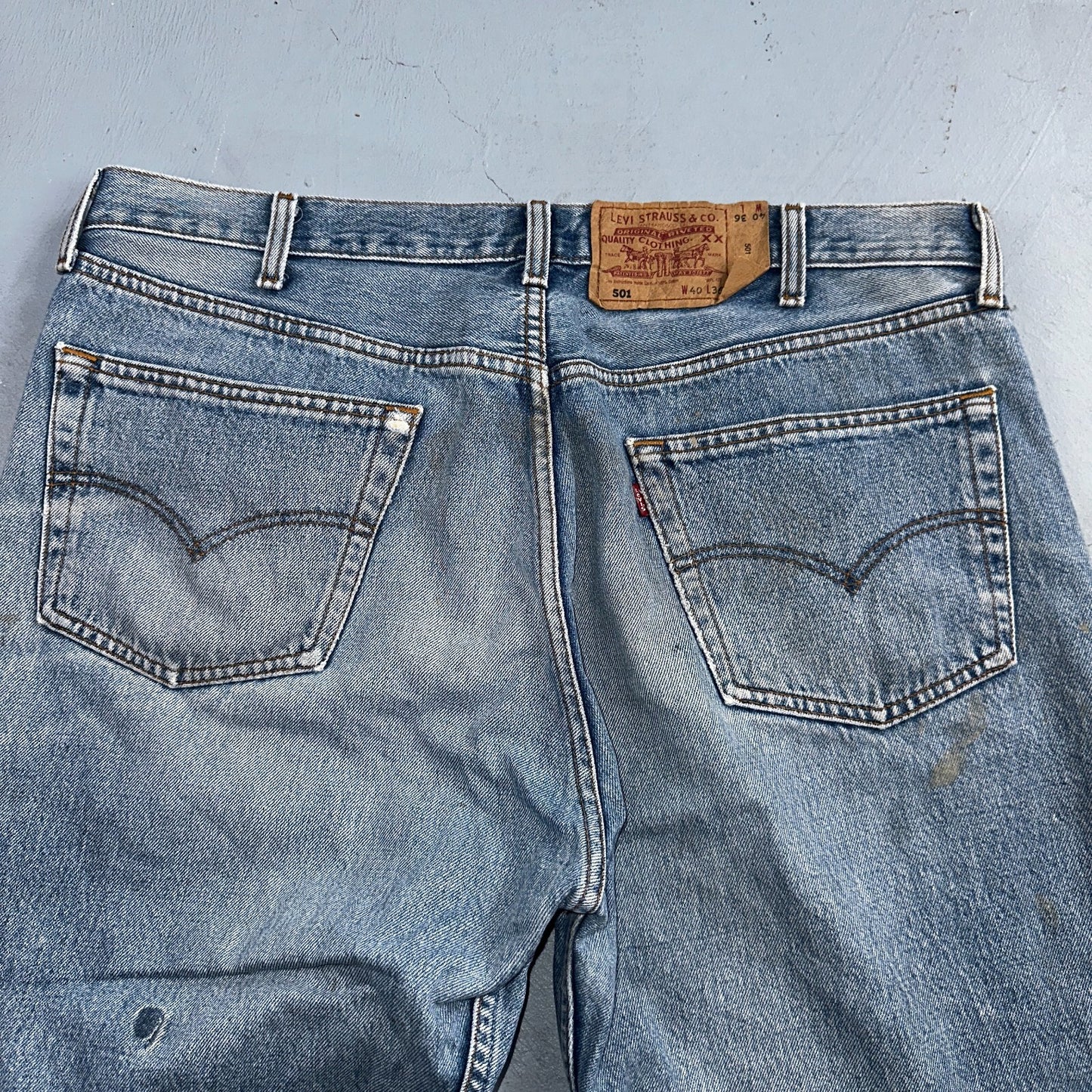 Levis 501 Vintage 90s XX Straight Leg Jeans Y2K Light Wash 40x36 Act 38x31