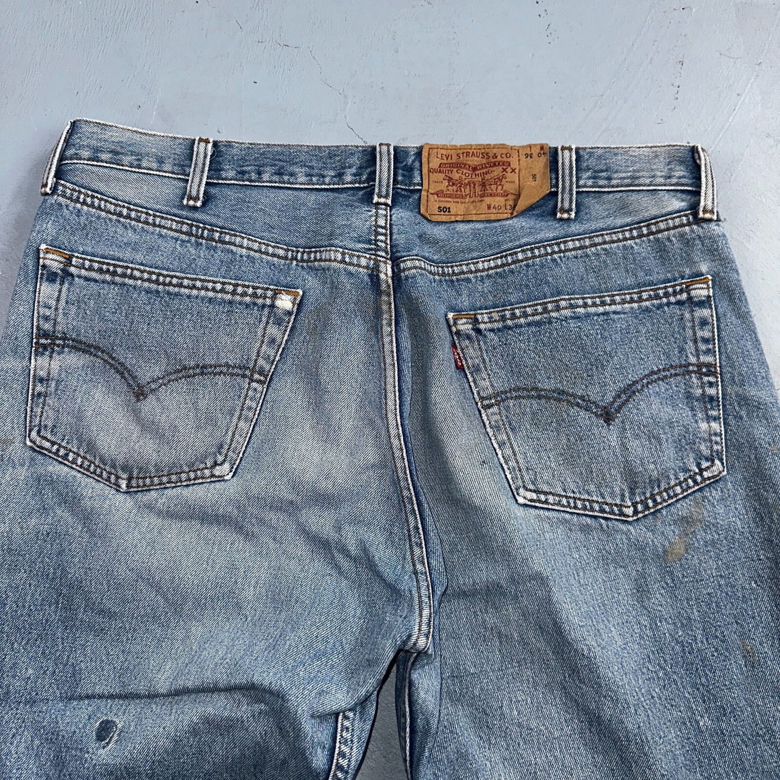 Levis 501 Vintage 90s XX Straight Leg Jeans Y2K Light Wash 40x36 Act 38x31