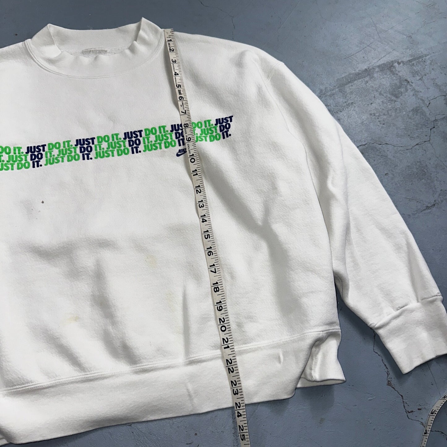 Nike VTG 90s Sweatshirt Crewneck Just Do It USA Logo 1990s White Jumper Gym