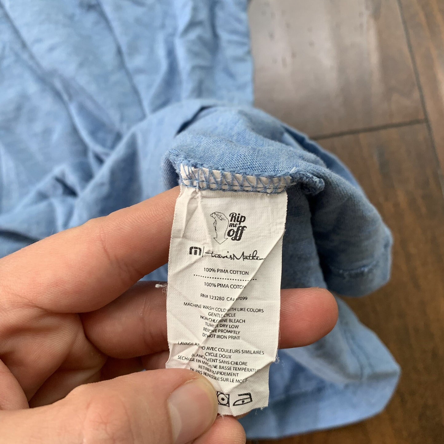 Travis Mathew Light Blue Pima Cotton Golf Club T-Shirt Size M VTG STYLE