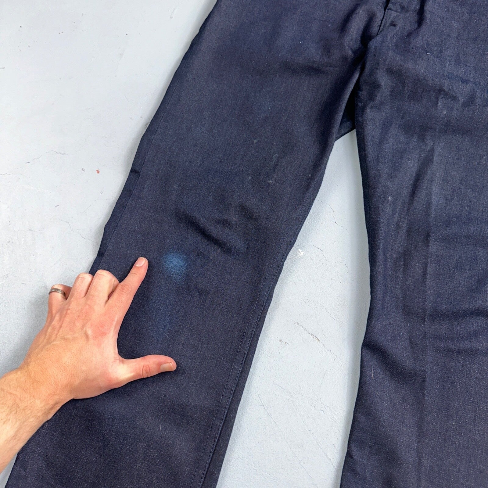 Brave Star Jeans Mens 34 Blue Selvedge Cone Denim Dark Wash Slim Straight USA