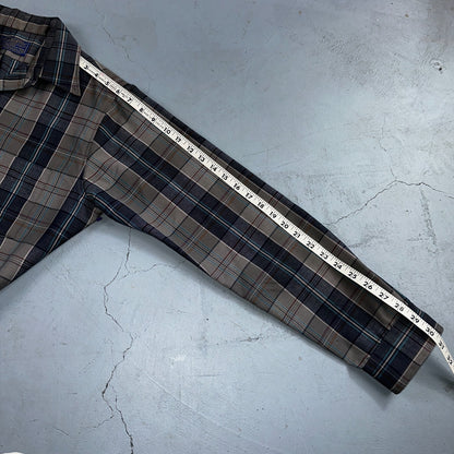 Pendleton Shirt M Blue VTG Virgin Wool Preppy Fireside 60s 70s Outdoors Mens