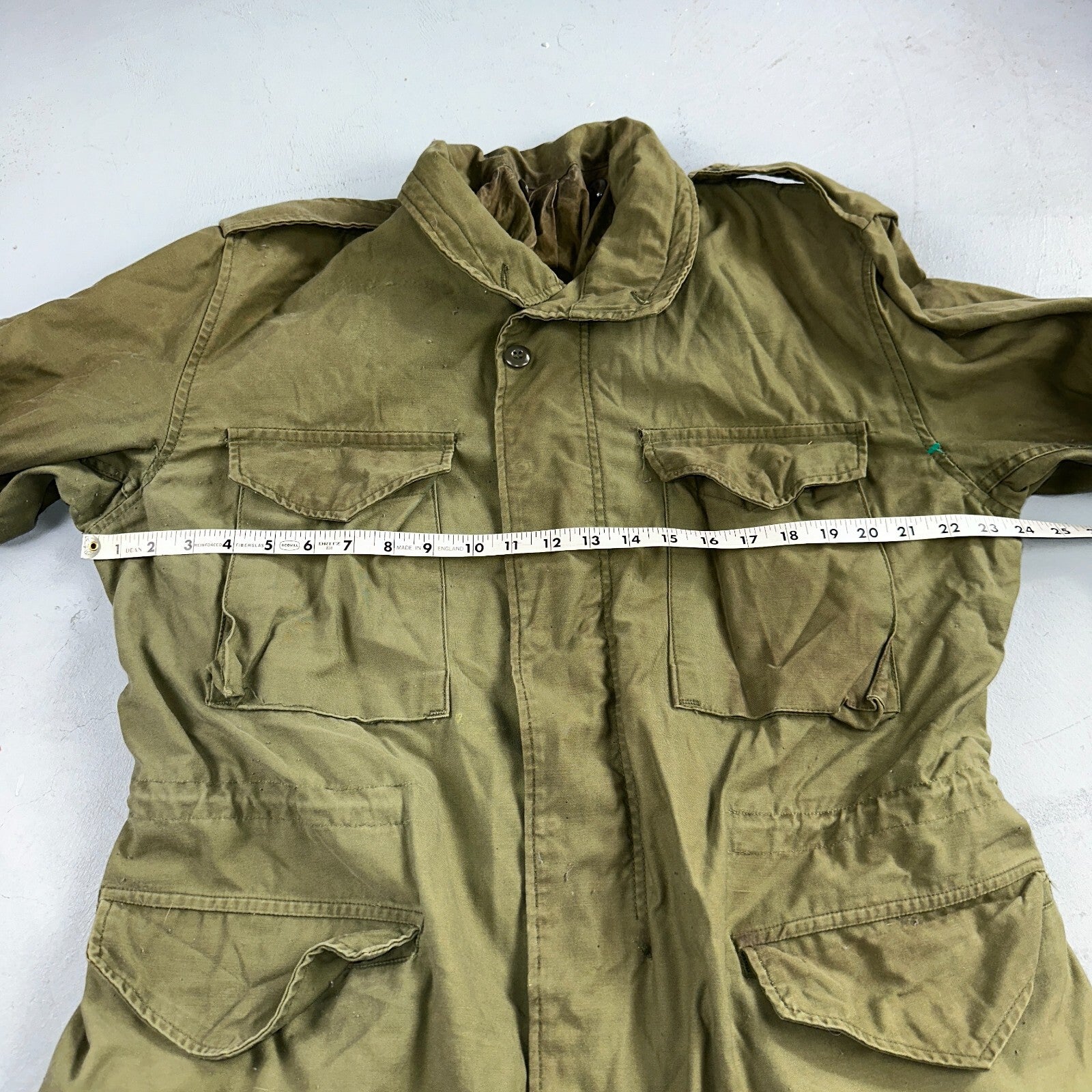 VTG US ARMY M-65 Field Jacket Coat Cold Weather Mans OG-107 Vietnam 70s Medium