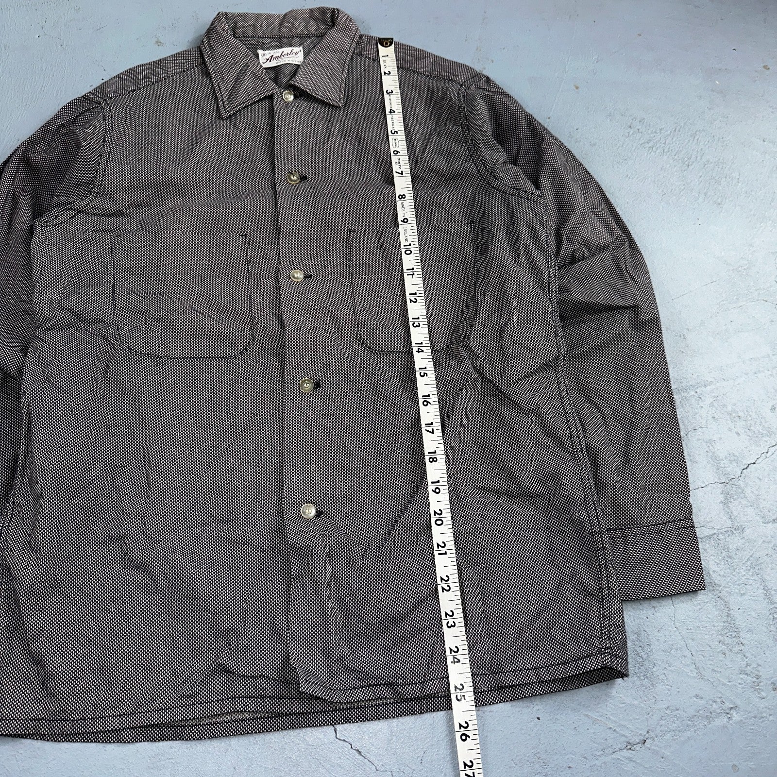 Vintage 40s Amberley Shirt Classic Rockabilly Artist Long Sleeve Modernist 14 S