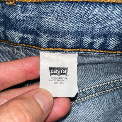 Levis 501 Vintage 90s Mexico Straight Leg Jeans Blue Light Wash 33x36 Act 31x32