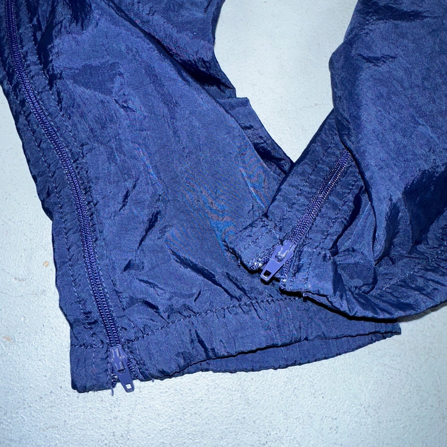 Nike VTG 90s Windbreaker Track Pants Ankle Zip Unlined Navy 1990s Essential