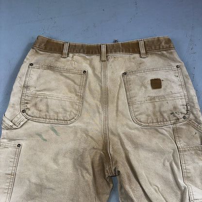 Carhartt VTG Double Knee Carpenter Pants USA B01 Brown Thrashed 34x34 Act 32x32
