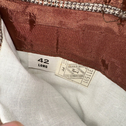 VTG Mens 3 PC Suit 42 Jacket Coat Pants Vest Plaid Rockabilly 70s 1970s Brown