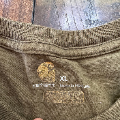Carhartt Pocket VTG Style T Shirt Workwear Classic Basic Travis Scott Olive