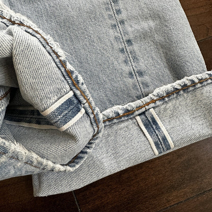 Levis Vintage 80s Redline Selvedge USA 501 Light Wash Blue Jeans 70s Act 29x33