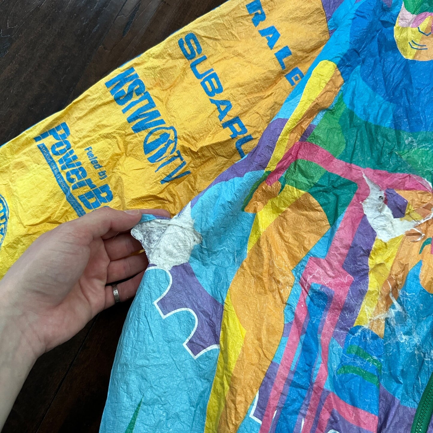 VTG 1994 STP Tyvek Jacket L AOP Cycling Race Seattle Portland Bicycle Track 90s