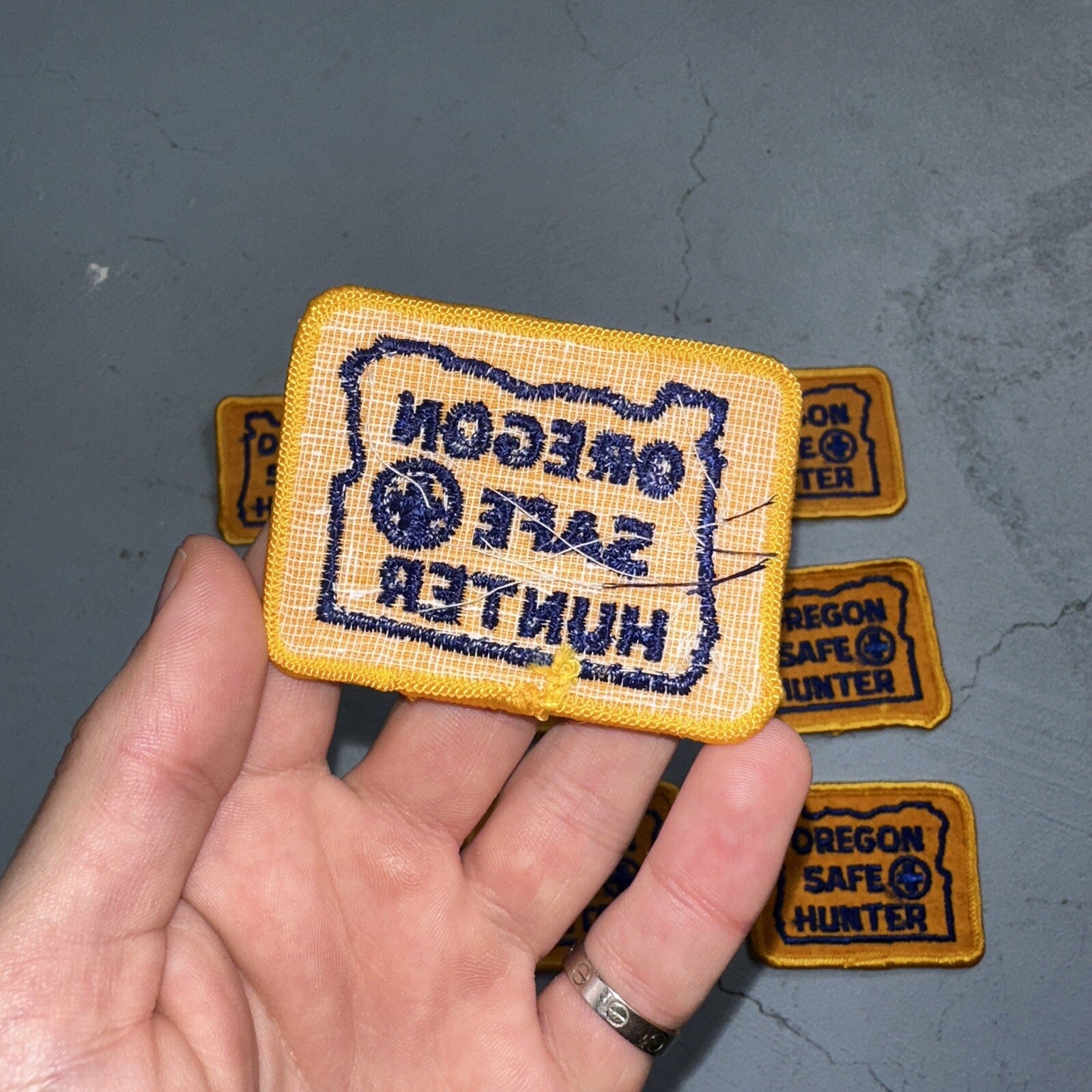 OREGON SAFE HUNTER Patch Badge VTG Insignia 1960s Hunting Qualification Rare Lot