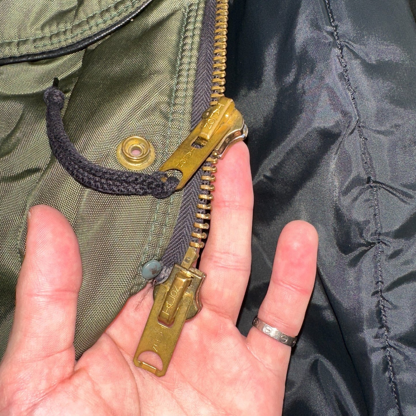 Vintage 1960s Green Parka Puffer Jacket Coat Men's L USA Refrigiwear Ski 60s