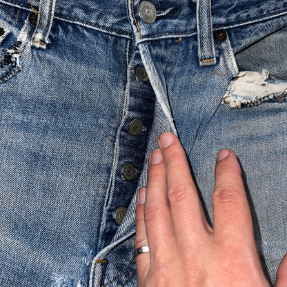 Levis 501 Vintage 80s Redline Selvedge USA XX Jeans Light Wash 34x36 Act 31x33