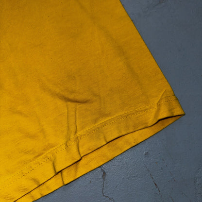 Tommy Hilfiger Jeans VTG T Shirt 90s Y2K Yellow Basic Big Logo Artist Music Band