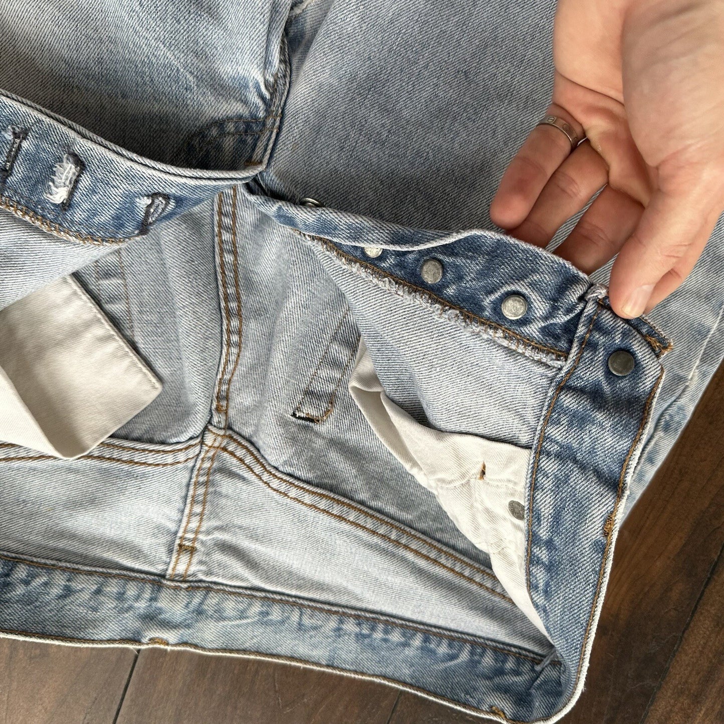 Levis Vintage 80s Redline Selvedge USA 501 XX Jeans Light Wash 33x34 Act 29x29