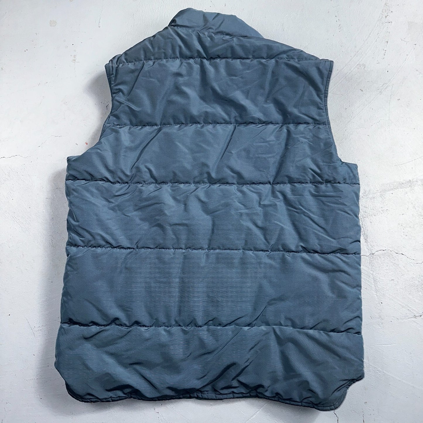Woolrich VTG Vest Mens L Baby Blue Puffer Down Quilted Snap Up Made In USA 80s