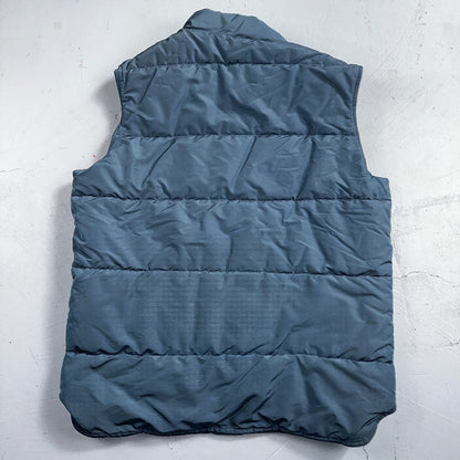 Woolrich VTG Vest Mens L Baby Blue Puffer Down Quilted Snap Up Made In USA 80s