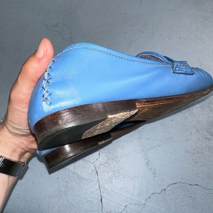 Cole Haan Women's Leather Tassel Loafers Size 9.5 B Blue Baby Cute Summer