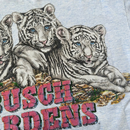 Busch Gardens White Tigers Vintage T Shirt Animals Cats Love Cute Rap Single T