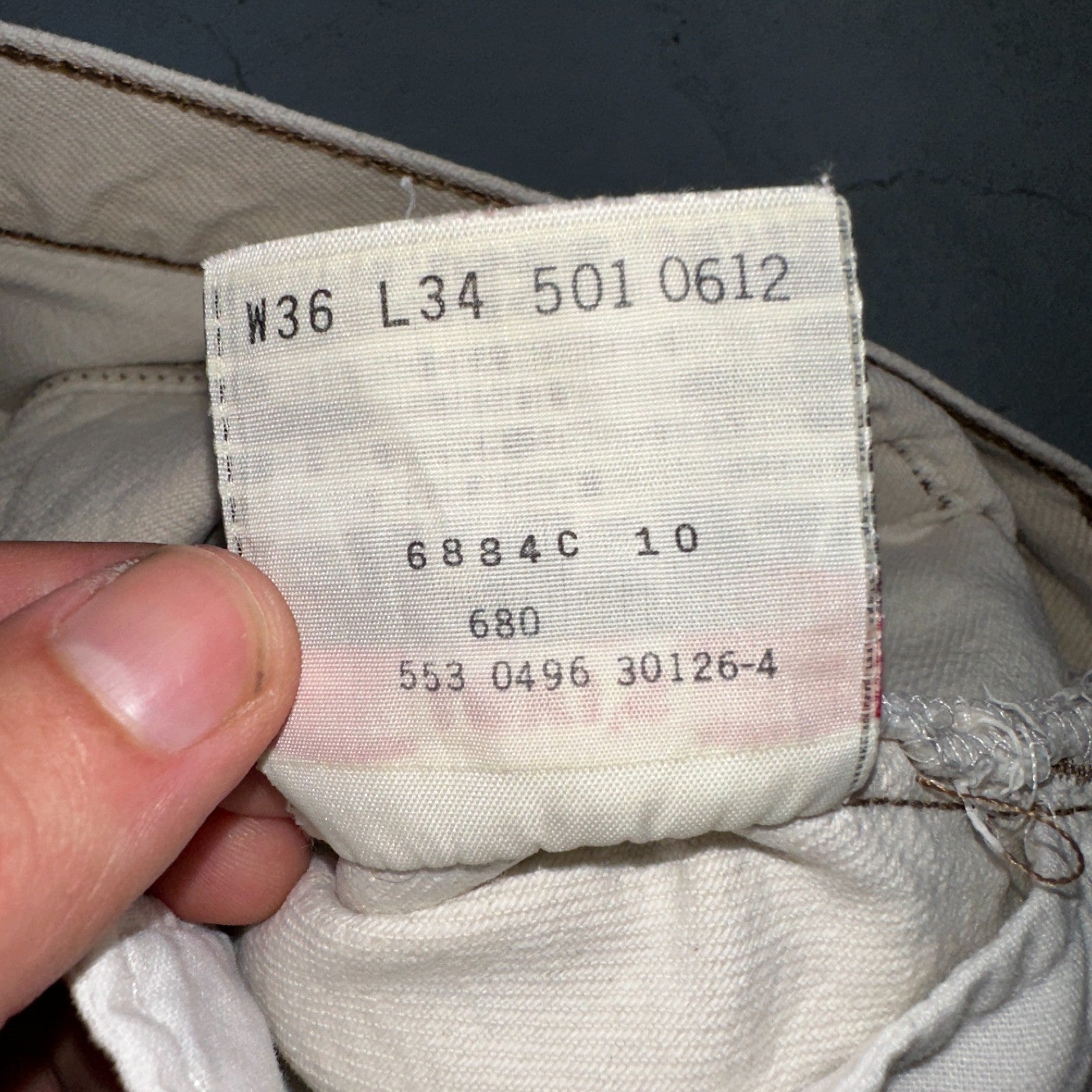 Levis 501 Vintage 90s USA XX Straight Leg Jeans White Light Wash 36x34 Act 34x34