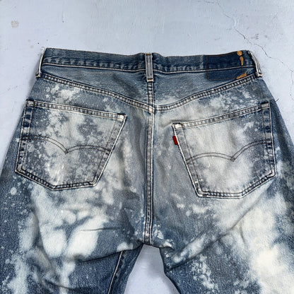 Levis 501 Vintage 80s Redline Selvedge USA XX Jeans Light Wash Stained Act 34x33