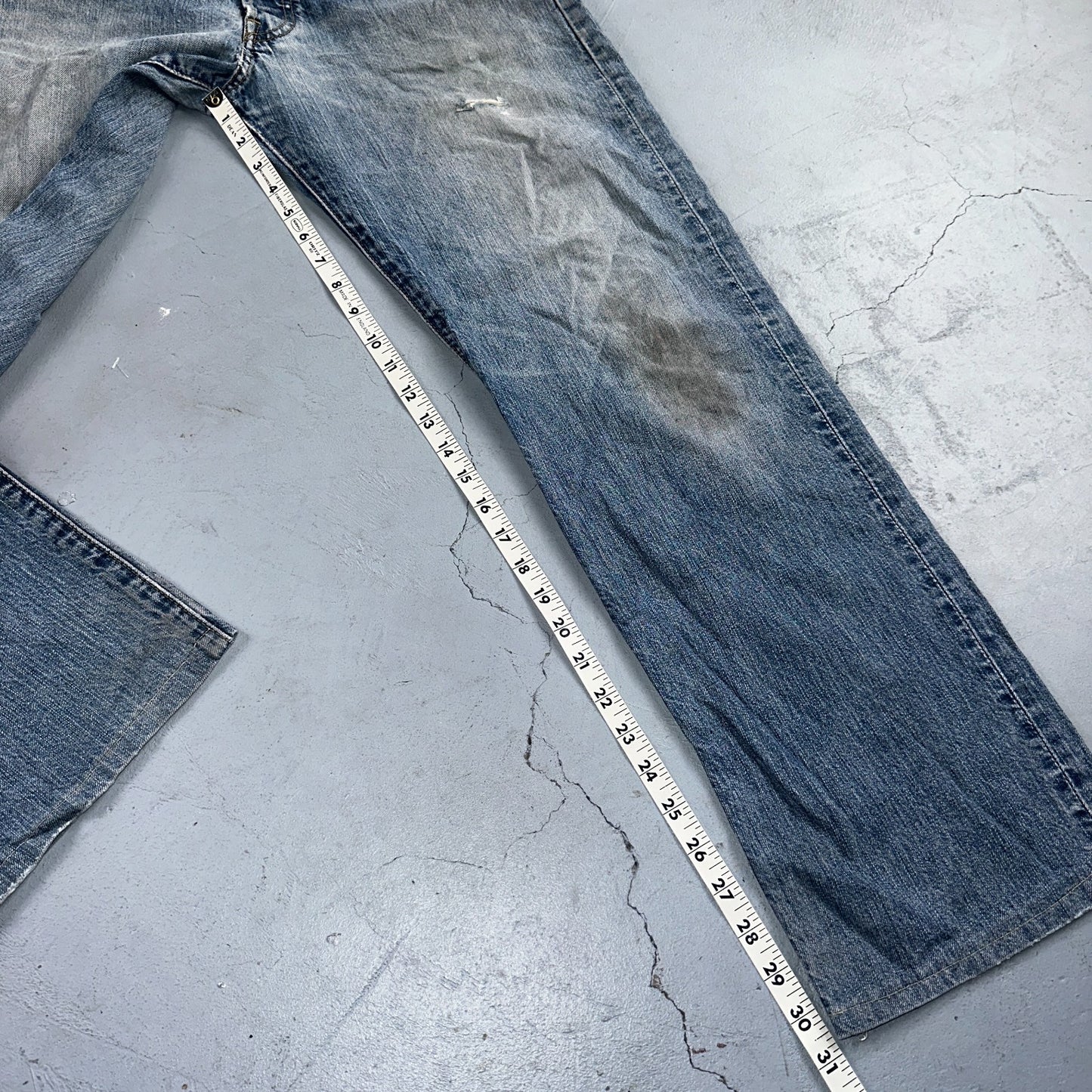 Levis 501 Vintage Y2K 90s XX Straight Leg Jeans Blue Light Wash 33x34 Act 33x30