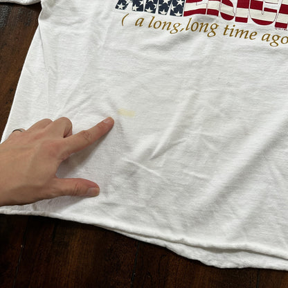 Vintage Born In America A Long Time Ago T Shirt 90s Crop Top USA Funny Humor