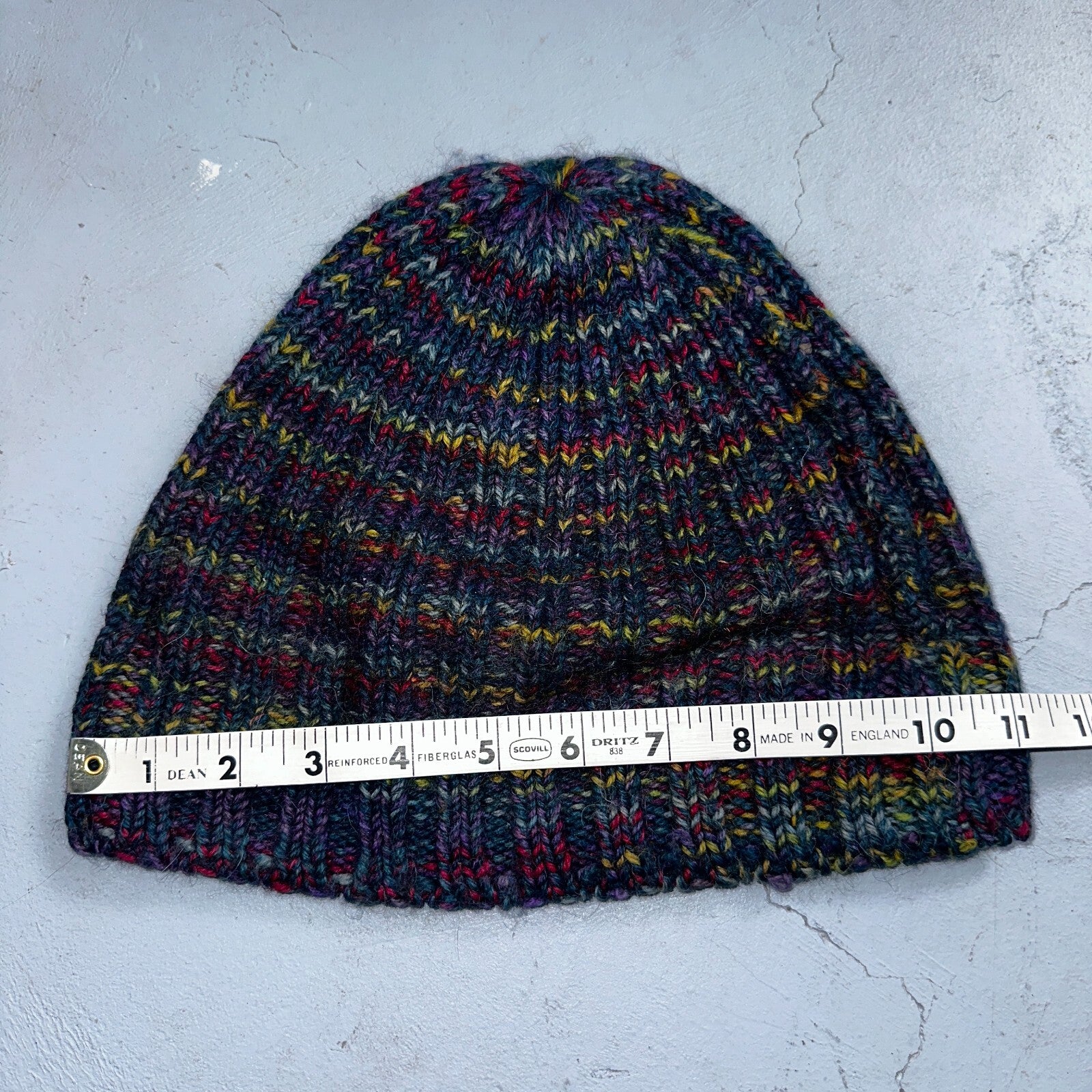 VTG 60s 70s Wool Hand Knit Winter Beanie Hat OSFM Rockabilly Warm Grunge Basic