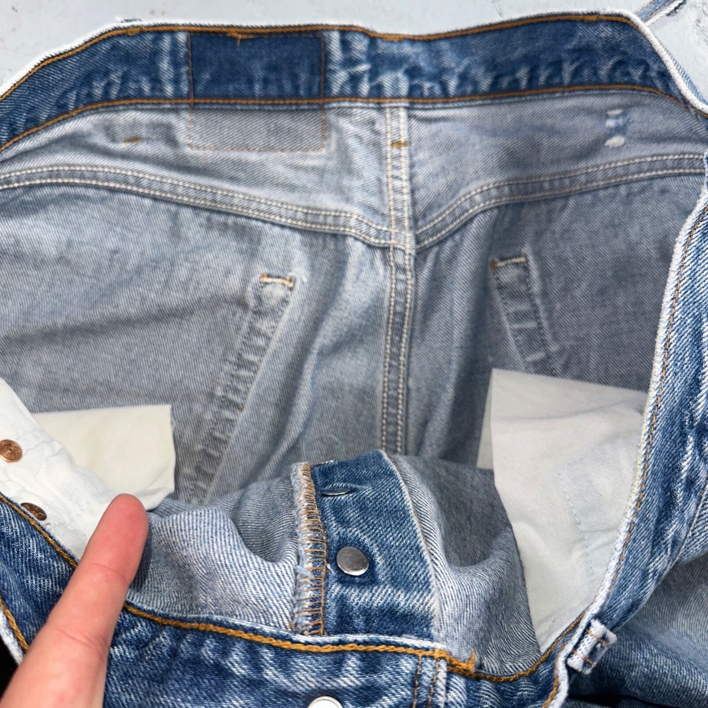 Levis 501 Vintage 90s USA XX Straight Leg Jeans Blue Med Wash 42x32 Act 38x27