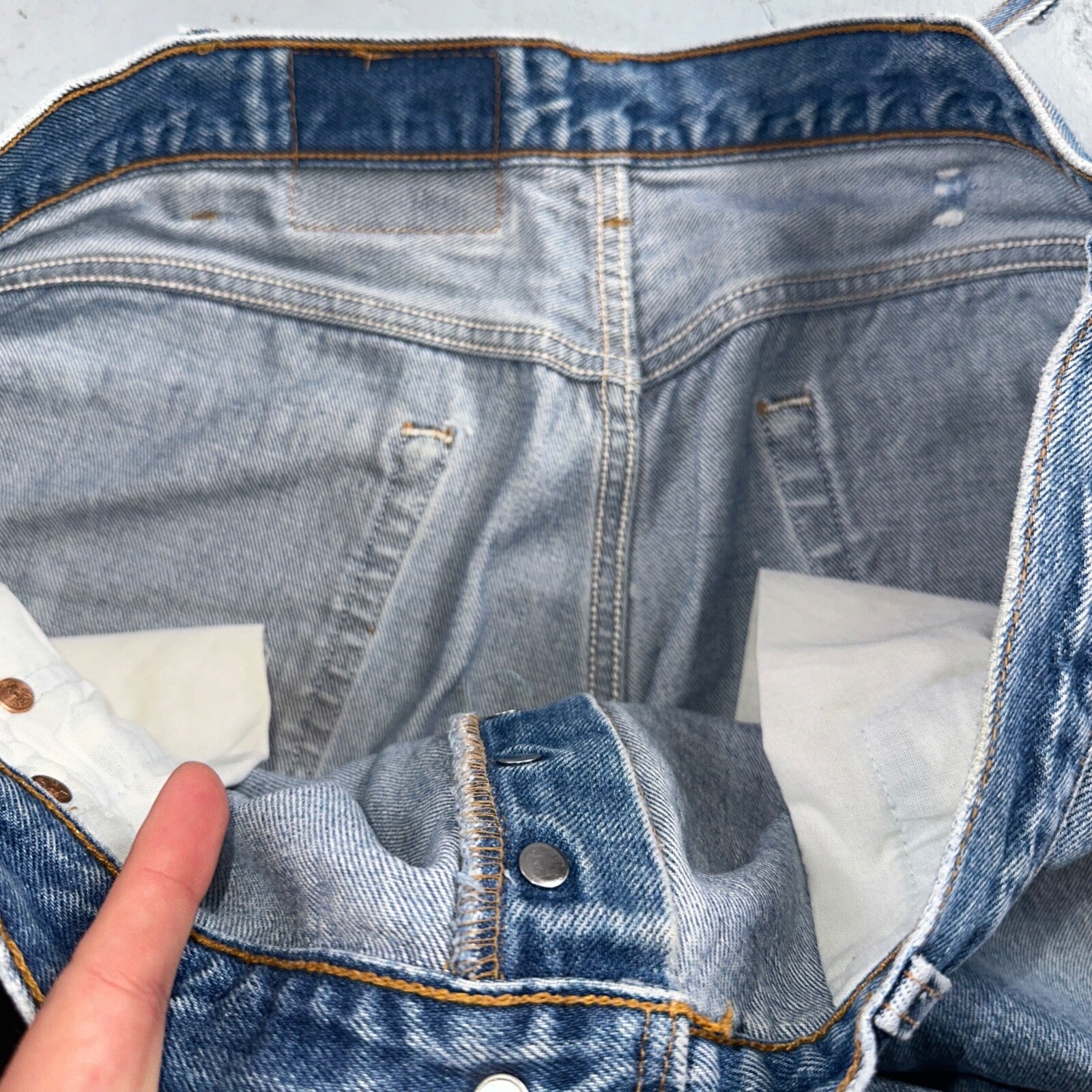 Levis 501 Vintage 90s USA XX Straight Leg Jeans Blue Med Wash 42x32 Act 38x27