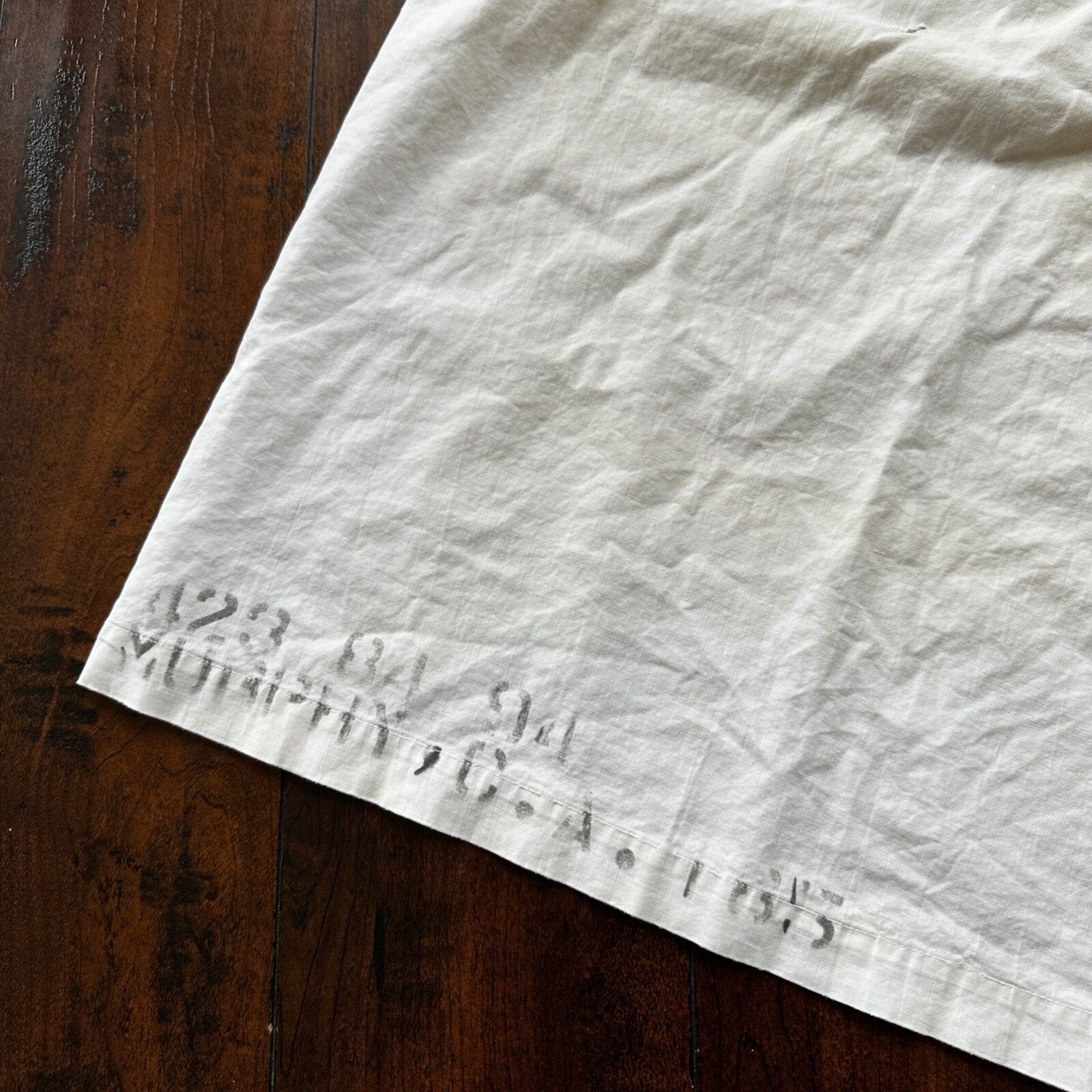 VTG WWII Pillow White Cotton USN Cover 1940s US Army Pillowcase 40s 50s