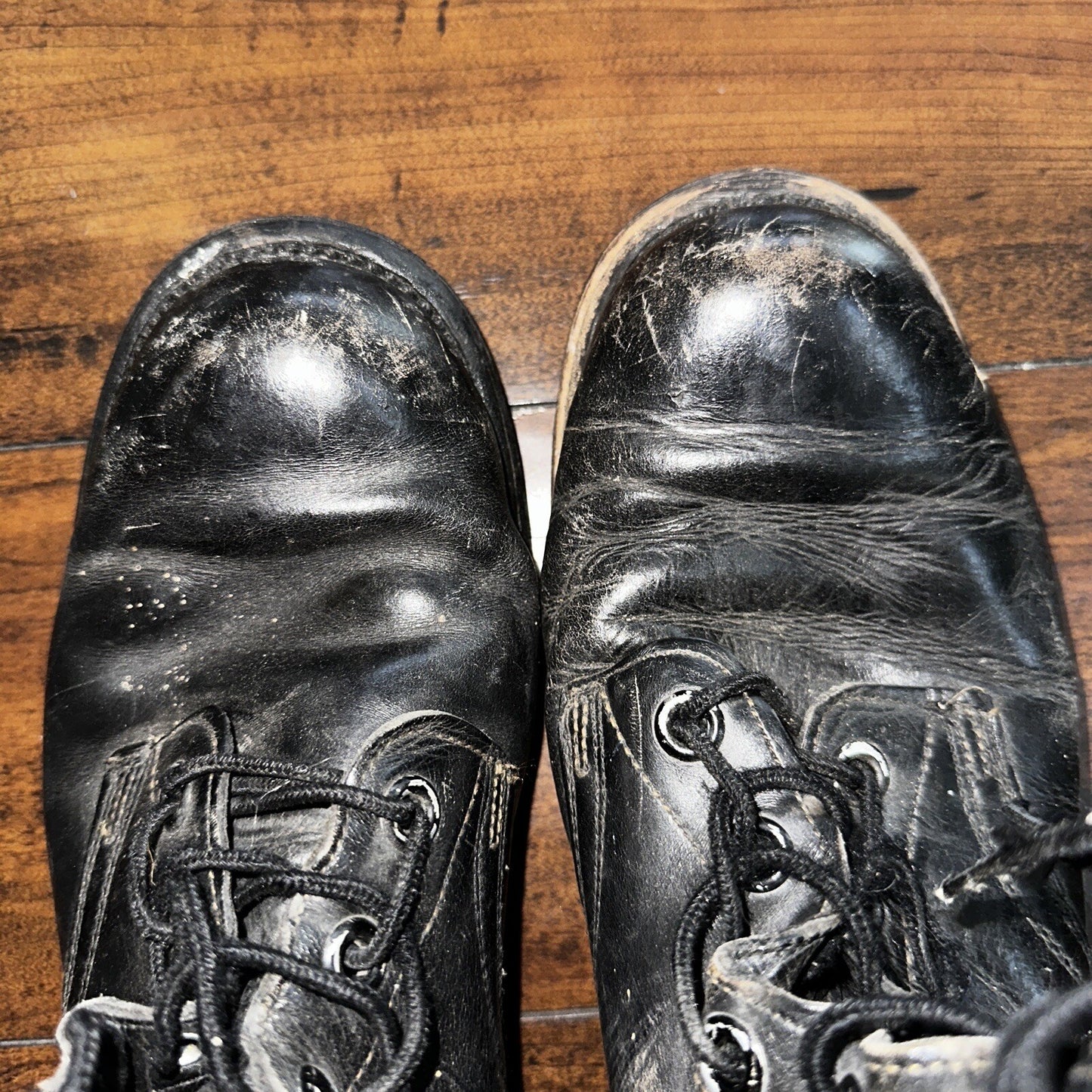 VTG Military Black Lace Up Work Boots 1950s 50s 60s Post WWII Size 8 ? High