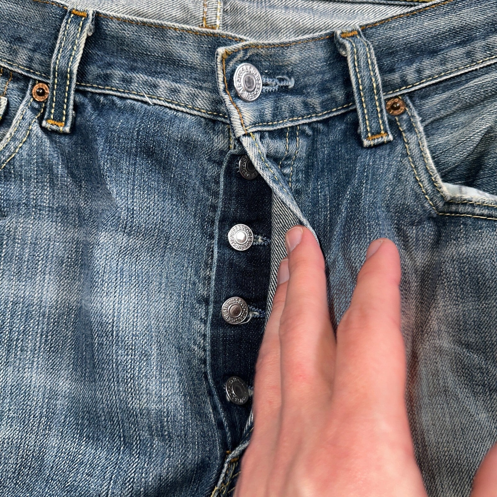 Levis 501 Vintage Y2K XX Straight Leg Jeans Blue Med Wash 34x34 Act 33x30