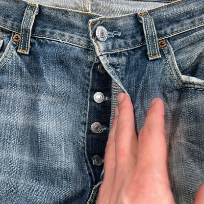 Levis 501 Vintage Y2K XX Straight Leg Jeans Blue Med Wash 34x34 Act 33x30