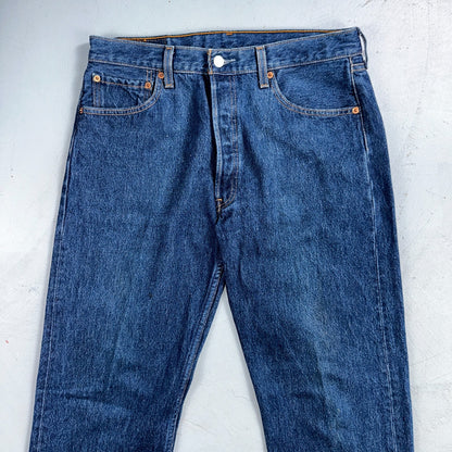 Levis 501 Vintage Y2K 90s XX Straight Leg Jeans Blue Dark Wash 34x34 Act 32x33