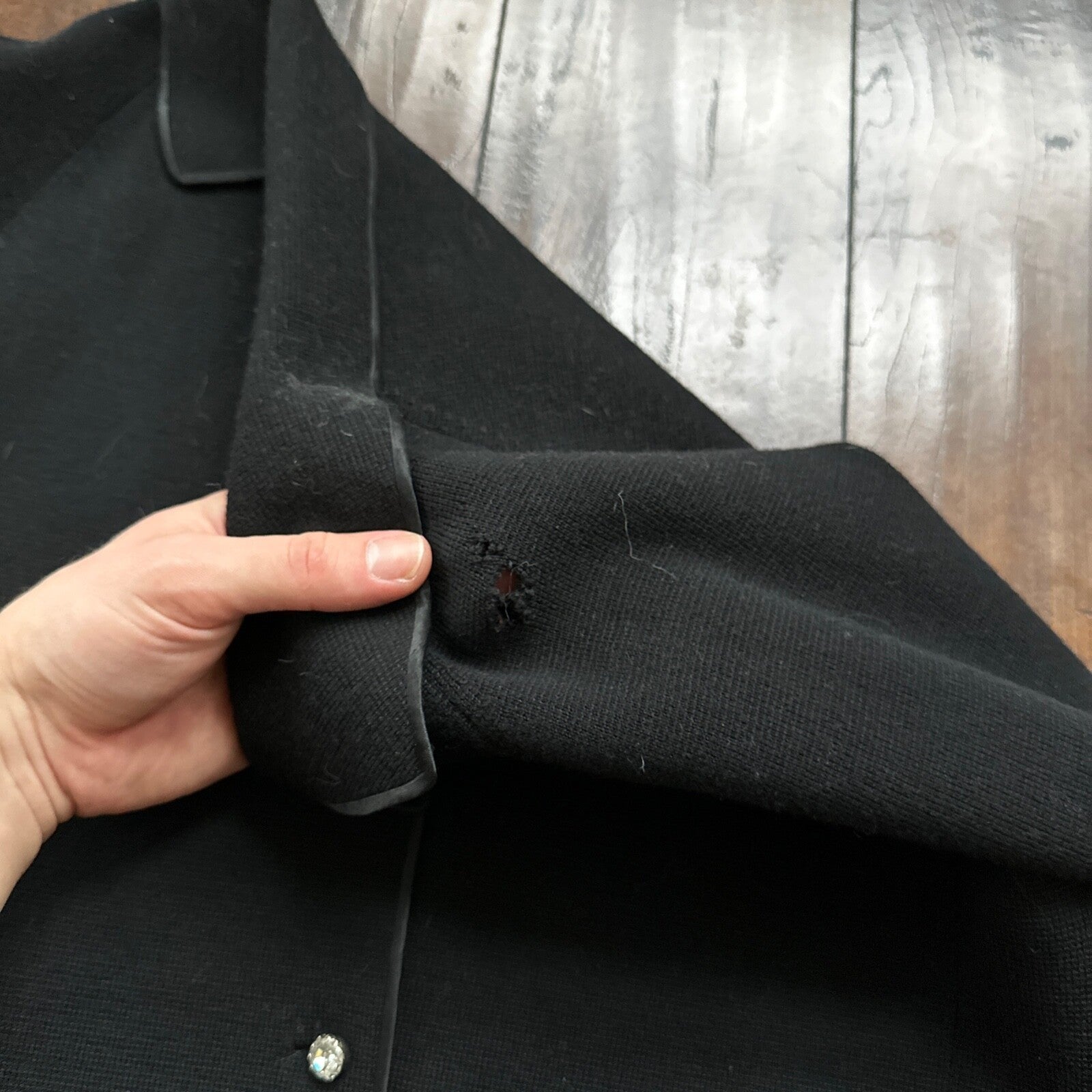 1960’s VTG Wool Cardigan Coltalia Imports Black Women’s Rockabilly 60s Skirt