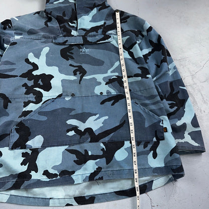 Military Snow Camo Winter Hooded Anorak Jacket Mens L Stock Alpha Industries
